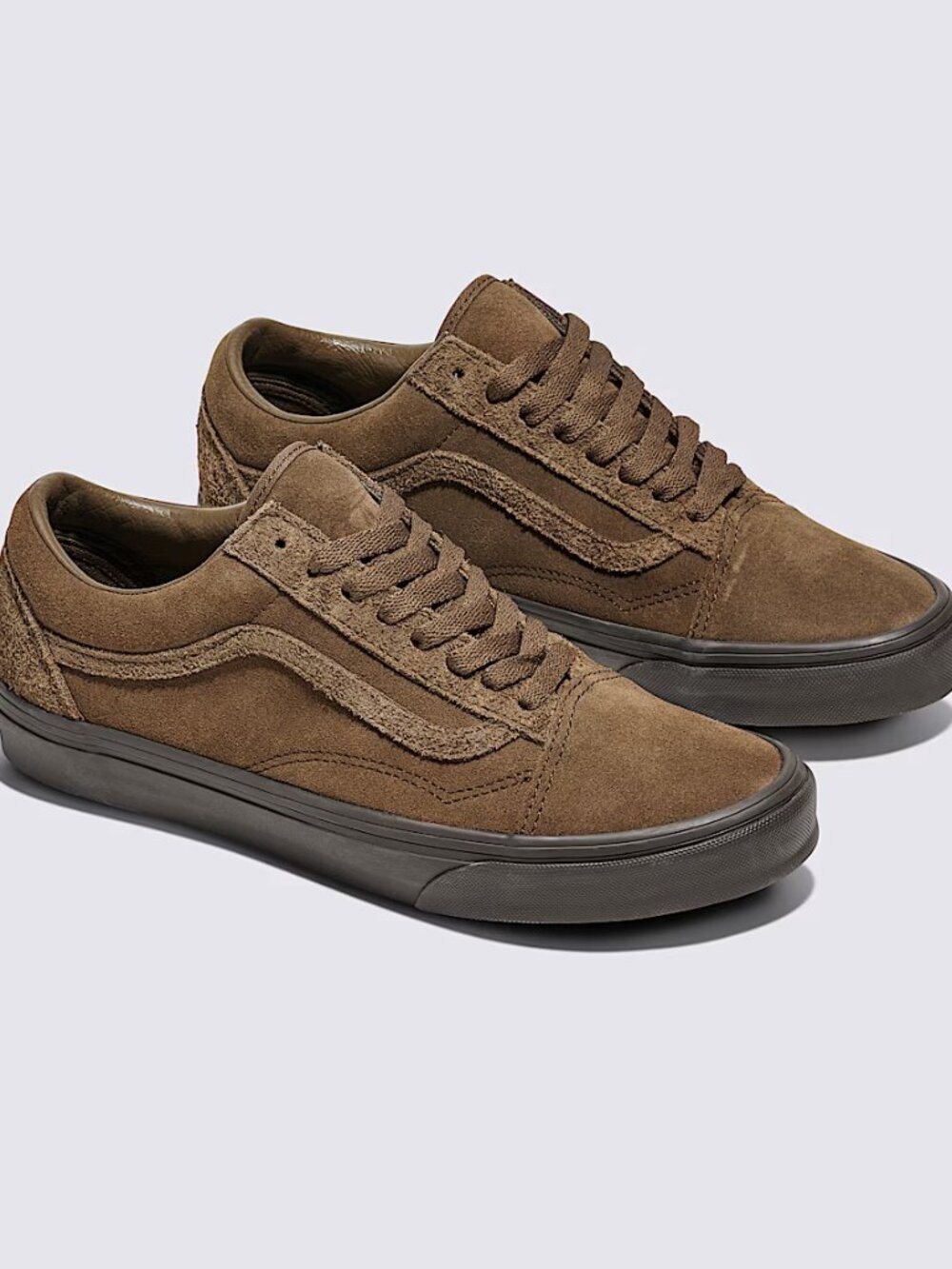 VANS Skate Old Skool Teak Brown Suede Lace Up Shoes Mens 7 Womens 8.5 Sneakers